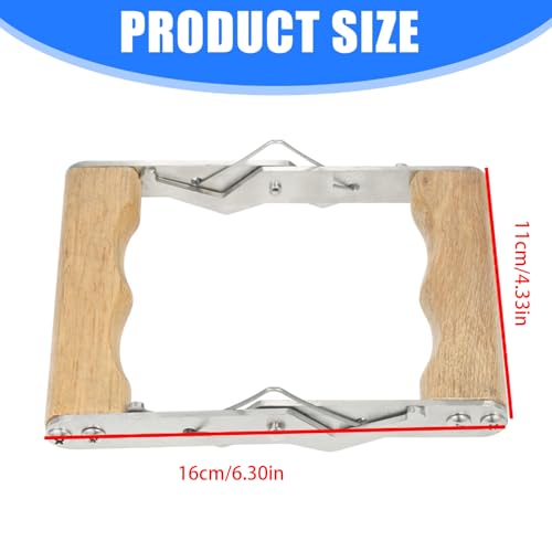 Stainless Steel Beekeeper Frame Holder with Ergonomic Wooden Handle Suitable for Beekeeping and Comfort