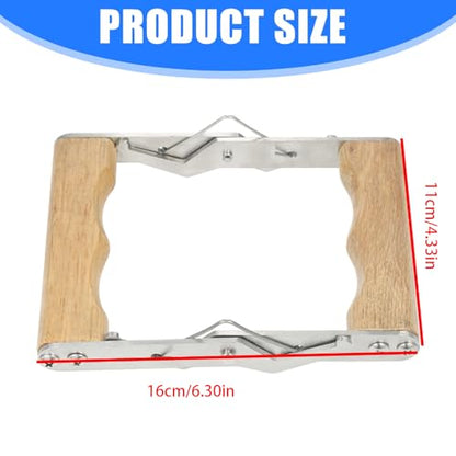 Stainless Steel Beekeeper Frame Holder with Ergonomic Wooden Handle Suitable for Beekeeping and Comfort