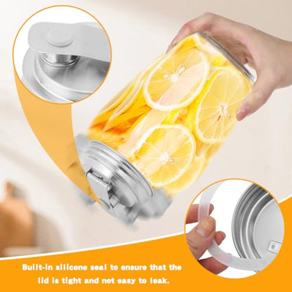 Mason Jar Pour Spout Lid Stainless Steel, 2 Pack Wide Mouth Mason Jars Lids, Anticracking Ball Wide Mouth Lid, Canning Lids for Drinking, Salad Dressing(2 Pcs)