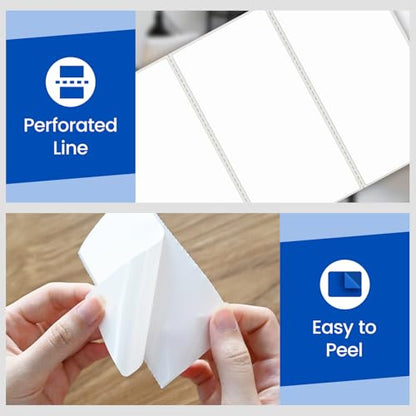 L LIKED 4" x 2" Thermal Labels, Blank Removable Labels with No Residue, Water and Oil Resistant, Use for Both Home and Office (1 Roll, 750 Labels) - size: 4x2-750
