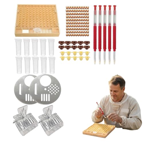Beekeeping Supplies Kit Plastic Queen Rearing System with Grafting Tool Cell Cups Beehive Accessories for Hive Management