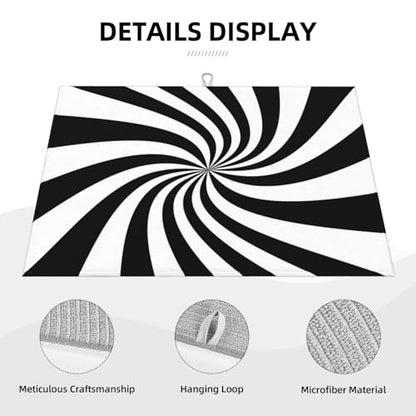 Black White Dish Drying Mat Funny Swirl Stripes Modern Classic Geometric Drying Rack Pad Countertop Dishes Ultra Absorbent Microfiber Kitchen Counter Mat 18x24 Inch - color: Black White