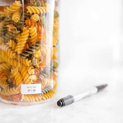 SAVVY & SORTED Expiration Date Pantry Labels,176 Waterproof Food Expiration Date Label for Containers, Kitchen Stickers for Food Freshness, Use by Meal Prep Labels, Best By Write On Labels - style: White Expiration Labels