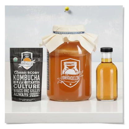 Fermentaholics 38mm Kombucha Airtight Re-usable Secondary Fermentation Lids – Poly Seal Screw Caps for 38mm Store-Bought Kombucha Bottles, Growlers, Homebrew, Mead, Cider, Water Kefir, Black (8)
