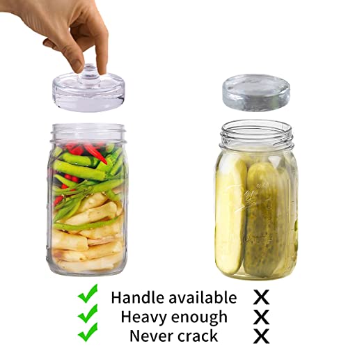 Eleganttime 9 Pack Glass Fermentation Weights with Easy Grip Handle, Heavy Fermenting Lids Canning Weight Kit for Wide Mouth Pickling Mason Jars - color: Glass Weight-9pcs