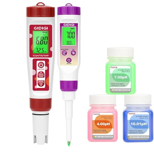 pH Meter for Water and Food pH Meter, for Hydroponic,TDS Water Tester for Drinking Water,Digital pH Meter with Backlit & ATC for Hydroponic Nutrient,Pool,Aquarium,Tap Water,Home Use