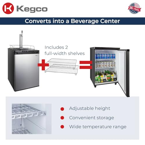 Kegco HBK309S-1 Keg Dispenser, Stainless Steel - color: Stainless Steel, size: 1 Tap