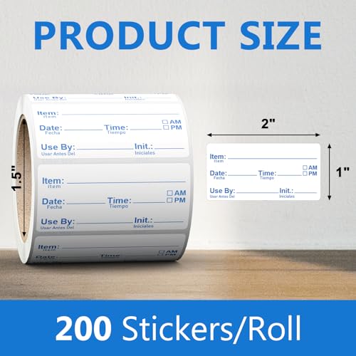 2"x1" Instantly Dissolvable Food Labels Roll 200 Pcs, Fast Dissolve in 30 Sec, Zero Residue, Risepekt Removable Freezer Labels for Food Storage Containers, Perfect for Jar Bottles Glass Metal Plastic - color: Dissolvable Food Labels