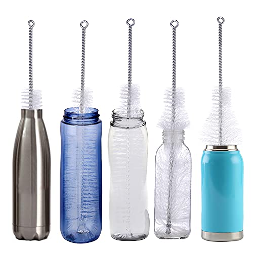Bottle Brush - Ideal for Cleaning Narrow Neck Swing Top Glass, Brewing, Wine, Beer, Soda, Spray, Kombucha Bottles (White+2PCS) - color: A-white+2pcs