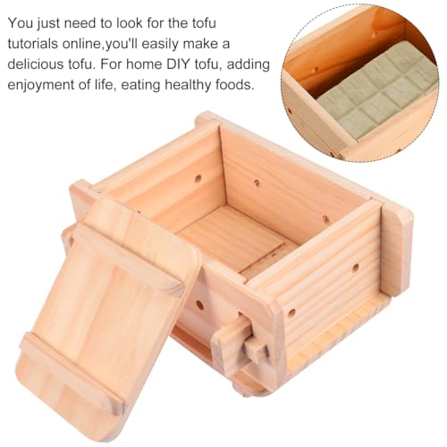 Hemoton Wooden Tofu Mold Frame 8.66X7.67X4.13In Tofu Maker Pressing Mold for Homemade Soy Curd Cheese Making Kitchen Tool