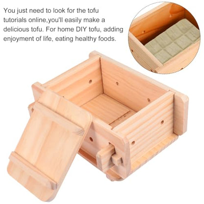 Hemoton Wooden Tofu Mold Frame 8.66X7.67X4.13In Tofu Maker Pressing Mold for Homemade Soy Curd Cheese Making Kitchen Tool