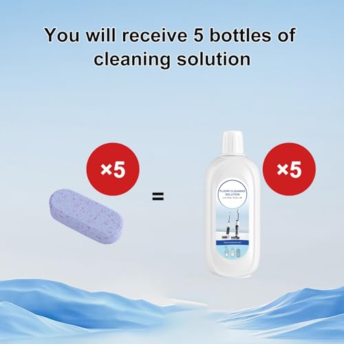 Nukisa 5 Bottles Compatible with Tineco Cleaning Solution 500ml Per Bottle Lavender Scents Floor Cleaner Compatible with All Robot Vacuums with Mopping and Cordless Wet/Dry Vacuum (Lavender Scents)