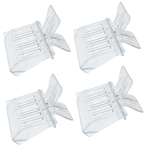 4PCS Plastic Queen Bee Catcher Set Transparent Colour Clamp Cage Beekeeping Tool 2.6 x 2 x 1.9 inches for Safe Capture and Storage