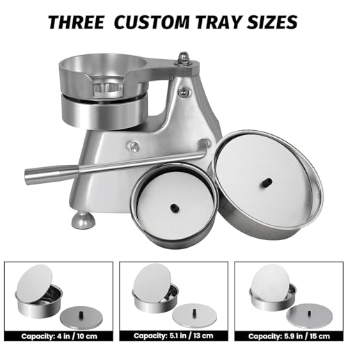Hakka Commercial Hamburger Press Patty Maker, Stainless Steel Heavy Duty Grill Burger Press Patty Meat Tool, with Three Convertible Molds and 1200 Pcs Patty Papers, 100mm/130mm/150mm