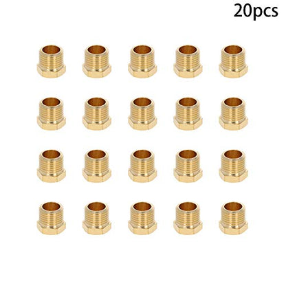 Othmro 20pcs Brass Hex Socket Pipe Fitting, 2/5" Male Thread Hose Adapter Connector Fit for 0.37" Tubes Pipe Plug Fitting Assortment Set for Garden Pipe Pneumatic Solenoid Valve Gold - size: 20pcs 2/5"