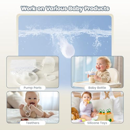 NCVI 150 PCS Detergent Washing Block Tablets, All-in-one Stain Removal, Sterilization and Deodorization Effect Compatible with NCVI/Momcozy/Baby Brezza/Grownsy Bottle Washer Machine Soap, Low-foaming