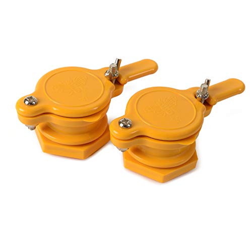 BeeCastle 2PCS Honey Gate Valve for 5 Gallon Bucket, Durable Nylon Honey Gate for Extractor, Honey Extractor Tap -Honey Extraction Equipment (Yellow Light Color) - color: Yellow Light Color