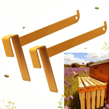 Bee Hive Stand, 2 Pcs Bee Frame Holder, Yellow Stainless Steel Beehive Frame Perch, Beehive Inspection Bracket, Beekeeping Supplies for Honey Harvesting & Inspection, Bee Hives Boxes Starter Kit - color: YellowA-2pcs