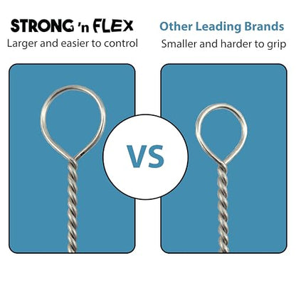 Strong 'n Flex Nylon Straw Cleaner Brushes – Fan-Shaped End for Tight Spaces, Ideal for Reusable Straws, Water Bottles, Sippy Cups & Pipes – Includes Zippered Pouch – 12" Long – Set of 10