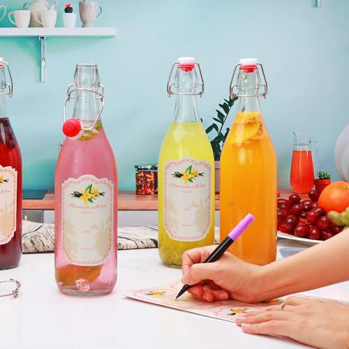 32oz Swing Top Glass Bottles - Flip Top Glass Beer Bottle with Airtight Stopper for Fermentation,Brewing,Clear Kombucha Bottles for Water, Beverages, Beer, Juice, Soda,Kefir,4 Pack - size: 32oz-4pack