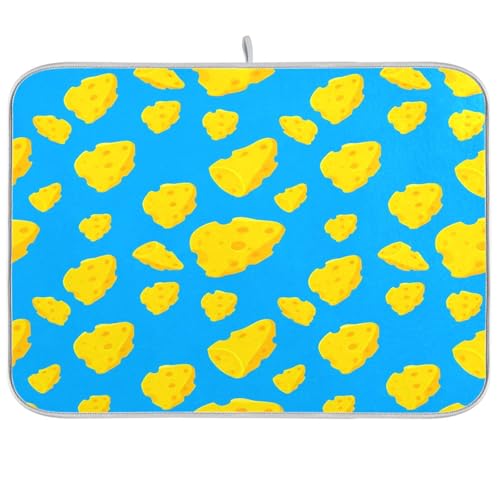 Qilmy Cheese Dish Drying Mat Absorbent Reversible Dish Drainer Pad Tableware Mat for Kitchen Counter Home Decoration, 18 x 24 Inch - size: 18 x 24 Inch