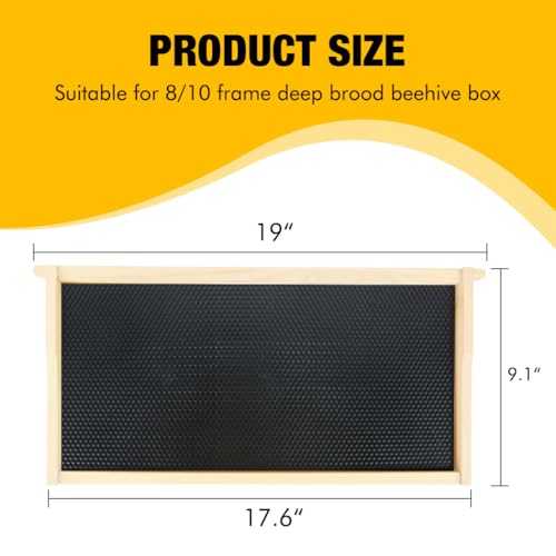 Honey Lake 10 Pack Deep Beehive Frames with Beeswax Coated Foundation Sheets, Unassembled Wooden Deep Bee Frames for Langstroth Beehives (Black) - color: 10Pack-Black