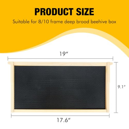Honey Lake 10 Pack Deep Beehive Frames with Beeswax Coated Foundation Sheets, Unassembled Wooden Deep Bee Frames for Langstroth Beehives (Black) - color: 10Pack-Black