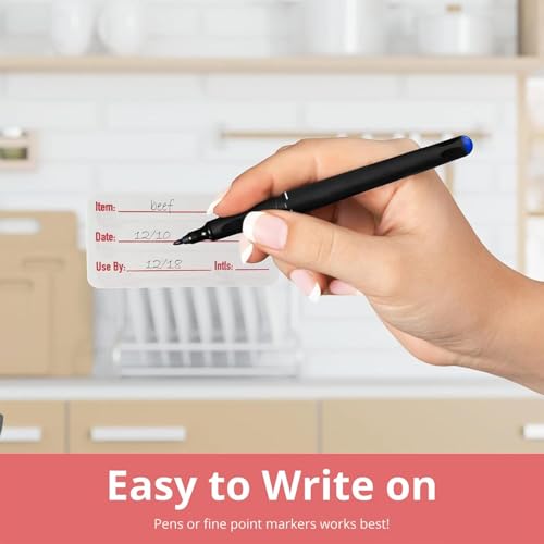 1000 Pieces Removable Food Labels, 1 x 2 Inch Date Stickers for Freezer, Refrigerator Food Containers - Easy to Write On(1000PCS)