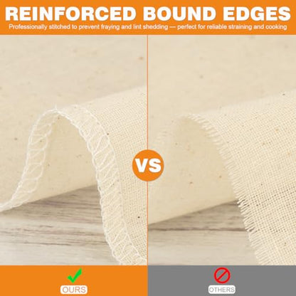 14 Pack Cheese Cloths, 20x20 Inch Cheesecloth Hemmed Edge Unbleached Fine Fabric, Reusable Grade 100 Cotton Muslin Cloth for Turkey, Butter, Cooking, Straining, Cheese Making, Juicing, Baking - size: 20x20 inch-14PCS