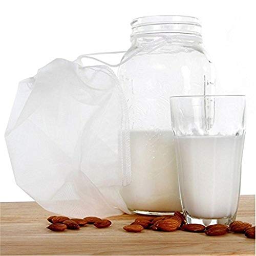 2 Pcs Pro Quality Nut Milk Bag - Big 10"X12" Commercial Grade - Reusable Almond Milk Bag & All Purpose Food Strainer - Fine Mesh Nylon Cheesecloth & Cold Brew Coffee Filter