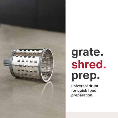 Zyliss E900059 Universal Drum Grater, Stainless Steel, Grating Apples, Cereals, Granola, for Use with Zyliss Rotary Cheese Grater, 5 Year Guarantee - style: Universal Drum