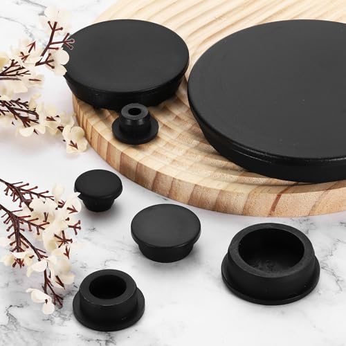 uxcell Silicone Hole Plug, Waterproof Round Rubber Stoppers Bottle Seal Plugs Tube Pipe End Caps for 48mm/1.89" Hole for Bathtub Bottle, Black - size: 48mm/1.89"
