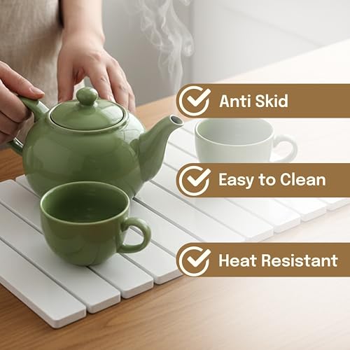 Stone Dish Drying Mat, 24 x 16 Inch Absorbent Diatomite Countertop Mat for Dishes, Cups, Bottles, Coffee Bar and Sink Area, White - color: White