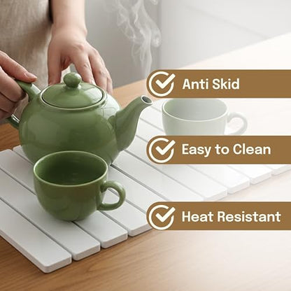 Stone Dish Drying Mat, 24 x 16 Inch Absorbent Diatomite Countertop Mat for Dishes, Cups, Bottles, Coffee Bar and Sink Area, White - color: White
