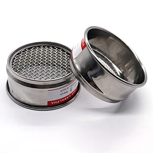 LABALPHA 18 Mesh Lab Sieves, Test Sieve #18 Mesh, 4'' Diameter, 304 Stainless Steel Wire Cloth (1mm) - size: 18 mesh (1mm)