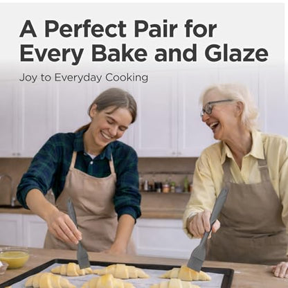 Kitchen Mama WaltzGrip Platinum Silicone Basting Pastry Brush, Metal Gray | Heat-Resistant, For Cooking, Baking, Grilling, Spreading Oil or Butter, Dishwasher-Safe - color: Metal Gray