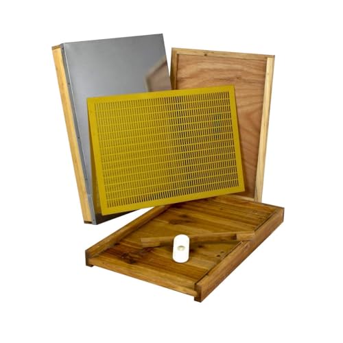 Hoover Hives 8 Frame Langstroth Beehive Parts Kit Dipped in 100% Beeswax Includes Telescoping Top Cover, Oval Bee Escape, Inner Cover, Solid Bottom Board, Entrance Reducer & Queen Excluder - size: 8 Frame