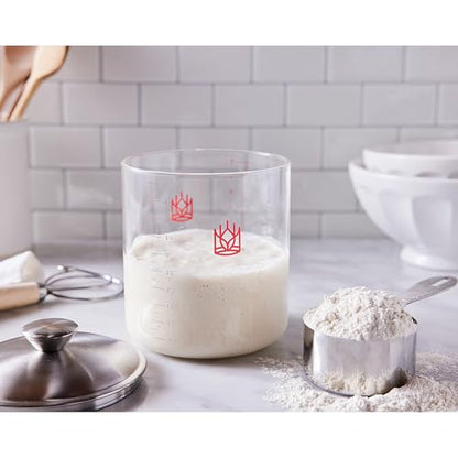 King Arthur Baking Company Glass Sourdough Crock with Lid, 1.5-Quart Capacity - size: 1.5-Quart Capacity, Glass