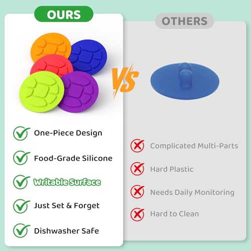 Effortless Fermenting: 5-Pack Silicone Fermentation Lids for Wide Mouth Mason Jars,Self-Burping, One-Way Airlock Valve & BPA-Free,Perfect for Sauerkraut, Kimchi & Probiotic Pickles - style: Wide Mouth/3.38(inch)/5P