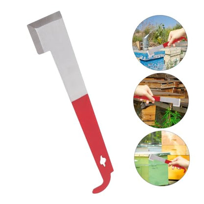 Stainless Steel Beekeeper Hive Scraper Tool J Shape Sturdy Beekeeping Equipment for Lifting and Scraping Frames Essential Hive Tool for Honey Harvesting