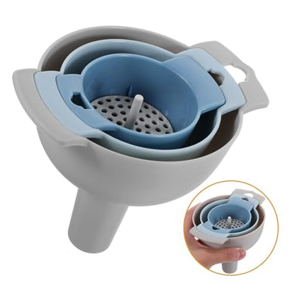 Multi-Function Funnel Set Large Mouth Kitchen Oil and Liquid Dispenser Plastic Filter for Canning and Cooking Convenient for Home Use