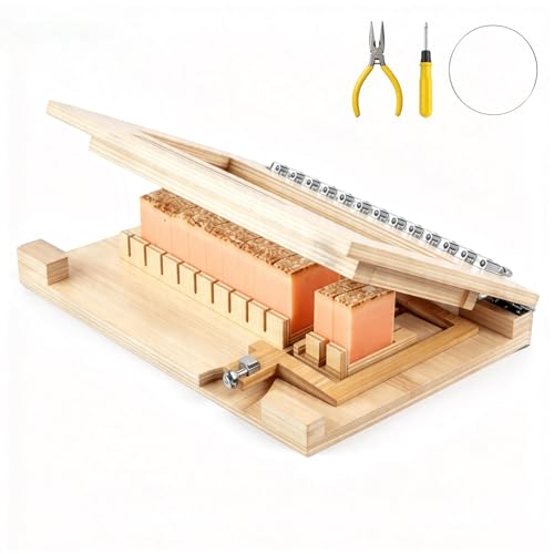 Wooden Soap Cutter 1-12 Bars, Multi Wire Slicer with Adjustable Tension, Ready-to-Use Soap Cutting Tool for DIY Making, Cheese, Butter, Candle, Bread – Includes 10 Replacement Wires
