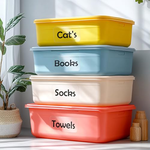 JIEHENG 100Pcs Clear Large Labels for Storage Bins,6x4 Inch Removable Labels,Large Labels for Blank Box,Strong Adhesive Tear Resistant No Residue Blank Labels (Trasparent) - color: Trasparent