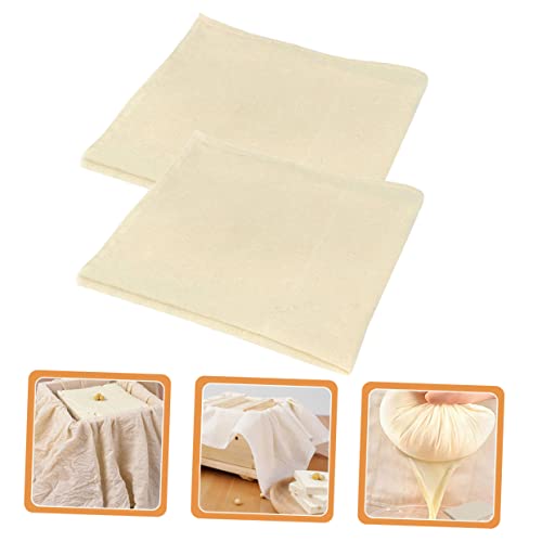COLLBATH 2pcs Multi-function Cheese Cloths Reusable Strainer for Draining Milk Yogurt Tofu and Cooking Hemmed Design for Kitchen Use