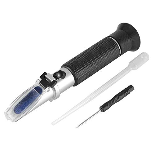 Wine Refractometer for Testing Grape Wine Brewing, Wine Making, Measuring Sugar Content in Original Grape Juice, Predicting The Wine Alcohol Degree, Dual Scale of 0-40% Brix & 0-25% vol Alcohol