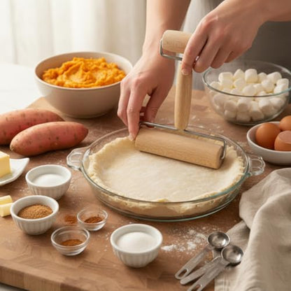 Mrs. Anderson's Baking Double Dough Roller, Wood With Iron, 4.125-Inch And 2.375-Inch, Smooth Even Rolling For Dough And Pastry - style: Double Dough Roller