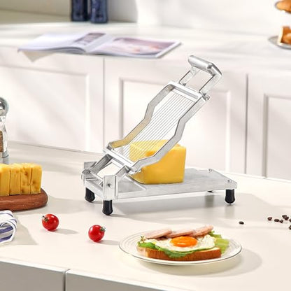 VEVOR Cheese Slicer, Butter Cutter with 0.39" & 0.78" Cheeser Butter Cutting Blade, Detachable Cheese Slicer Wire, Aluminum Alloy Commercial Cheese Cutter with 316 Stainless Steel Knife Wire - size: 0.39" & 0.78"