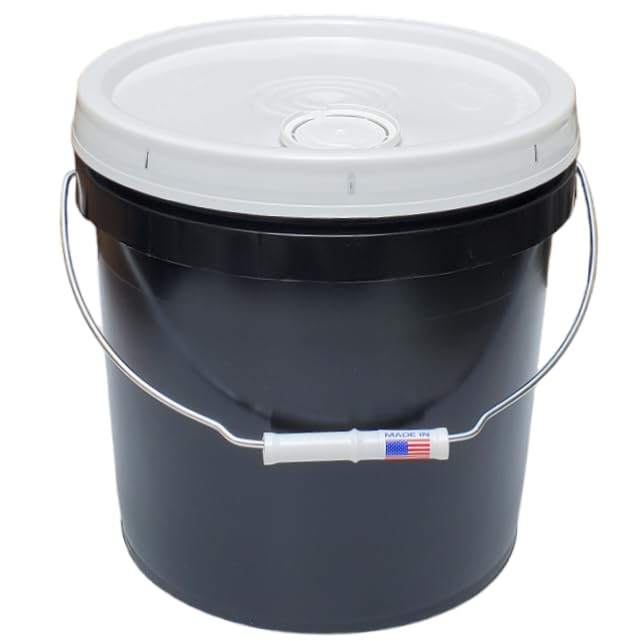 2 Gallon Bucket Pail with Lid & Handle Pour Spout Leak Proof BPA Free Food Safe HDPE Storage Container AirTight Premium Quality Buckets All Purposes Dry & Liquid Contents FDA Compliance (Black) - color: Black
