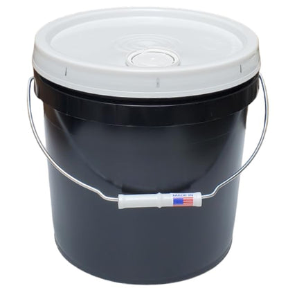 2 Gallon Bucket Pail with Lid & Handle Pour Spout Leak Proof BPA Free Food Safe HDPE Storage Container AirTight Premium Quality Buckets All Purposes Dry & Liquid Contents FDA Compliance (Black) - color: Black