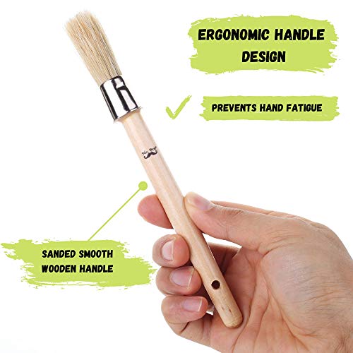 Mr. Pen- Chalk Paint Brush, 0.7 Inch Round Wax Brush for Furniture | Chalk Paint Brushes - size: 0.7 Inch